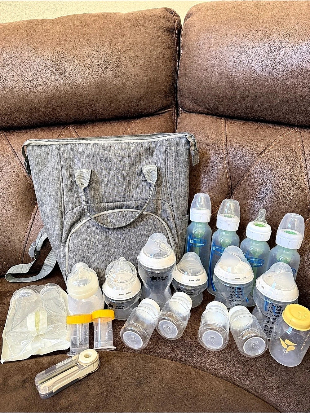 Baby Bottle Bag Set in Gray